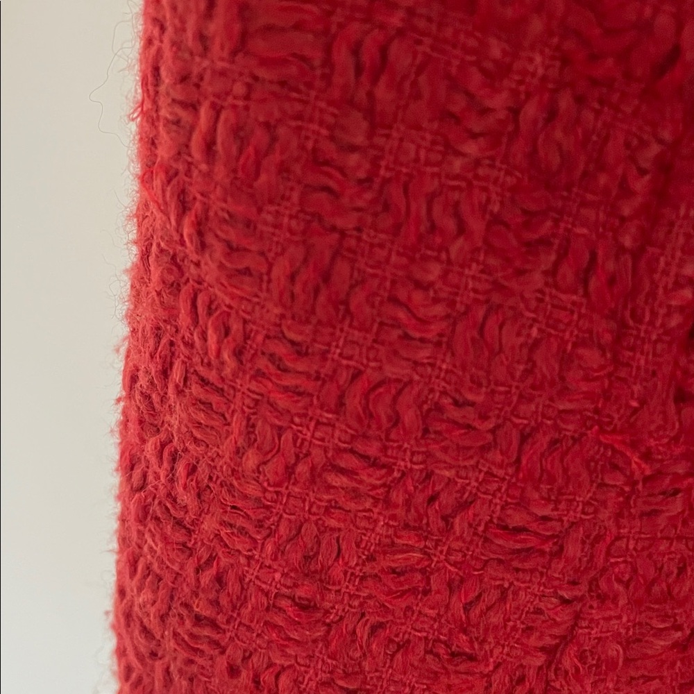 Tulle Red Textured Cape with Bow - Picture 7 of 7